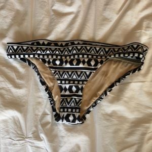 J.Crew black and white print bikini bottom